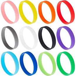 GORGECRAFT 36PCS 12 Colors Mini Silicone Rubber Bands 2-1/2 inch Elastic Rubber Wrapping Bands Thick Strap Set Bands for Wrapping Notebook Outdoor File Folders Office Home School Bank Gifts Packing