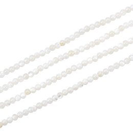 NBEADS 360 Pcs Natural Freshwater Shell Beads, 2.5mm Floral White Pearl Strands Round Loose Beads for Jewelry Craft Making, Hole: 0.7mm