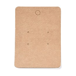 Honeyhandy Blank Kraft Paper Earring Display Cards, Rectangle, BurlyWood, 7.8x5.8x0.05cm, Hole: 1.5mm