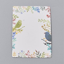 Honeyhandy Cardboard Jewelry Display Cards, for Hanging Earring & Necklace Display, Rectangle, Colorful, Bird Pattern, 9x6x0.05cm, Hole: 0.2cm, 100pcs/bag