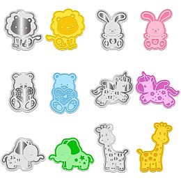 GLOBLELAND 6Pcs Cute Animals Metal Cutting Dies Toys Die Cuts for DIY Scrapbooking Wedding Birthday Valentine's Day Cards Making Album Envelope Decoration,Matte Platinum