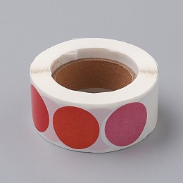 Honeyhandy DIY Scrapbook, Decorative Adhesive Tapes, Flat Round, Colorful, 25mm, 8 colors/roll, about 500pcs/roll