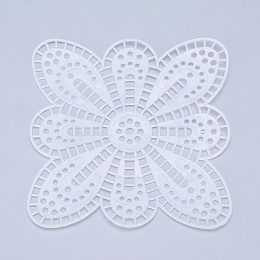 Honeyhandy Plastic Mesh Canvas Sheets, for Embroidery, Acrylic Yarn Crafting, Knit and Crochet Projects, Flower, White, 11.2x11.2x1.5mm, Hole: 4x4mm