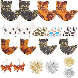 OLYCRAFT 118pcs Cat Theme Resin Earring Pendants 18pcs Cute Cat Resin Statement Jewelry Findings Resin Earring Accessories with Earring Hooks Jump Rings for Jewelry Making - 9 Styles