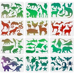 FINGERINSPIRE 12 Pcs Animal Stencils Drawing Painting Templates Sets 8.3x11.7inch Plastic Drawing Painting Stencils Scale Template Sets for Creation Scrapbooking