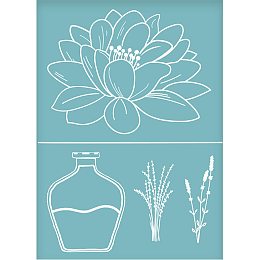 OLYCRAFT Self-Adhesive Silk Screen Printing Stencil Floral Reusable Pattern Stencils for Painting on Wood Fabric T-Shirt Wall and Home Decorations