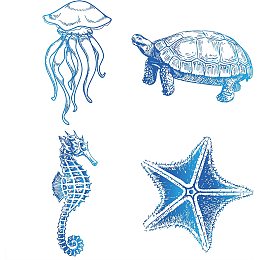 GORGECRAFT 8PCS Sea Animal Window Decals Static Sea Turtles Glass Sliding Door Sticker Clings Waterproof Vinyl Film Ocean Bedroom Bathroom Decals for Prevent Stop Birds Dogs Pets Strikes