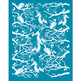 OLYCRAFT Silk Screen Printing Stencil, for Painting on Wood, DIY Decoration T-Shirt Fabric, Bird Pattern, 100x127mm