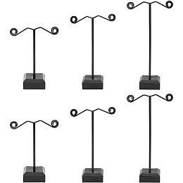 FINGERINSPIRE 6Pcs 3 Sizes Black T Earrings Display Stand Arcrylic T Earrings Holder Earrings Jewelry Display Stand Set for Retail Photography Props(3"/8.5cm, 4"/11cm, 5"/12cm H)