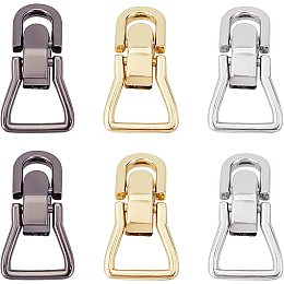 WADORN 6 Sets Purse Suspension Clasp, 3 Colors Metal Bag Side Clip Buckle Handbag Double Ring Connector Buckles Bag Chain Strap Lanyard Clasp Hardware for DIY Leather Craft Bag Repair Making