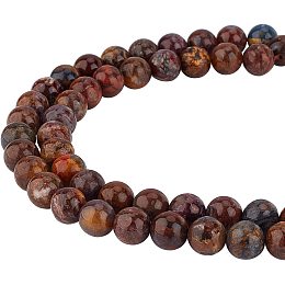 CHGCRAFT 47Pcs 0.3inch Natural Stone Beads Natural Pietersite Beads Gemstone Round Beads Strands for Jewelry Making