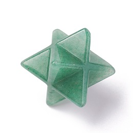 Honeyhandy Natural Green Aventurine Beads, No Hole/Undrilled, Merkaba Star, 28x23.5x17mm