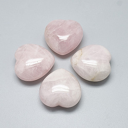 Honeyhandy Natural Rose Quartz Heart Love Stones, Pocket Palm Stones for Reiki Balancing, 39~41x40~40.5x17~19mm