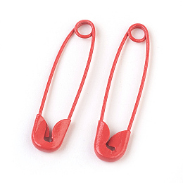 Arricraft Iron Safety Pins, Orange Red, 30x7x2mm, Pin: 0.7mm