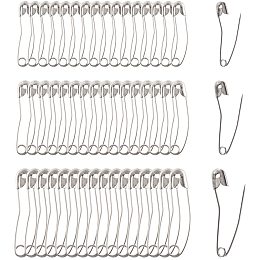 NBEADS 260 Pcs Platinum Curved Iron Safety Pins, 1.06"/1.29"/1.49" 3 Sizes Quilting Basting Pins for DIY Arts Crafting Sewing Jewelry Making