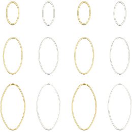 OLYCRAFT 240pcs Open Bezel Pendant Charm Hollow Frame Pendant Blanks Oval Earring Charms Oval Brass Rings Open Bezel for Earrings Making DIY Jewelry UV Resin Crafts - Golden & Silver Plated