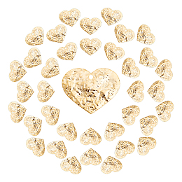 SUNNYCLUE 1 Box 20Pcs Brass Heart Charms 18K Gold Plated Blank Metal Stamping Tag Love Pendants Textured Style for Jewelry Making Charms DIY Valentine's Day Gifts Bracelets Necklaces Crafts Supplies