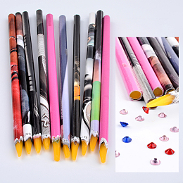 Honeyhandy Nail Art Dotting Tools, UV Gel Nail Brush Pens, Painting Drawing Line Brushes, Mixed Color, 17.5cm