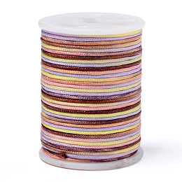 Honeyhandy Segment Dyed Polyester Thread, Braided Cord, Colorful, 1mm, about 7.65 yards(7m)/roll