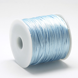 Honeyhandy Nylon Thread, Rattail Satin Cord, Light Sky Blue, about 1mm, about 76.55 yards(70m)/roll