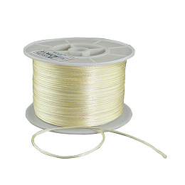 Honeyhandy Round Nylon Thread, for Chinese Knot Making, Light Goldenrod Yellow, 1mm, 100yards/roll(300 feet/roll)