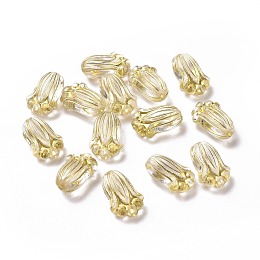 Plating Acrylic Beads, Golden Metal Enlaced, Flower, Clear, 11.5x8x5mm, Hole: 1.2mm, about 2020pcs/500g