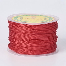 Honeyhandy Round Polyester Cords, Milan Cords/Twisted Cords, FireBrick, 1.5~2mm, 50yards/roll(150 feet/roll)