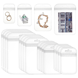 BENECREAT 160Pcs 4 Styles Transparent Plastic Zip Lock Bags, Resealable Packaging Bags, Rectangle, Clear, 9~15x5.5~10.5x0.02cmm, unilateral thickness: 2.3 Mil(0.06mm), 40pcs/style