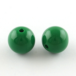 Honeyhandy Round Bubblegum Chunky Acrylic Beads, Opaque Beads, Sea Green, 20mm, Hole: 2.5mm, about 105pcs/500g