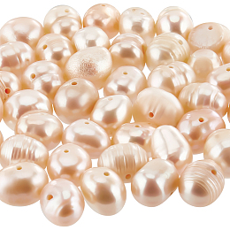 SUNNYCLUE 1 Strand Natural Cultured Freshwater Pearl Beads Strands, Round, PeachPuff, 7~8mm, Hole: 0.8mm, about 57pcs/strand, 14.37 inch(36.5cm)