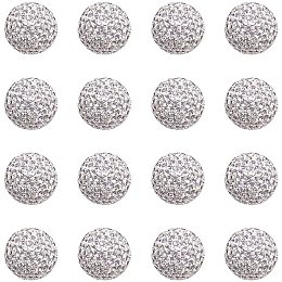 Pandahall Elite 20pcs 16mm Grade A Crystal Rhinestone Shamballa Beads Pave Disco Ball Clay Beads Clay Rhinestone Beads for Jewelry Making