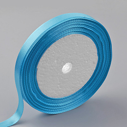 Honeyhandy Single Face Satin Ribbon, Polyester Ribbon, Deep Sky Blue, 2 inch(50mm), about 25yards/roll(22.86m/roll), 100yards/group(91.44m/group), 4rolls/group