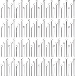 DICOSMETIC 150pcs 3 Sizes 304 Stainless Steel Long Bar Shape Charms Column Charms Small Hole Bar Charms Geometric Pendants for Necklace Bracelet Jewelry Making,Hole:1.6mm