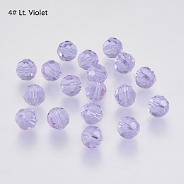 Honeyhandy Imitation Austrian Crystal Beads, Grade AAA, Faceted, Round, Medium Purple, 6mm, Hole: 0.7~0.9mm