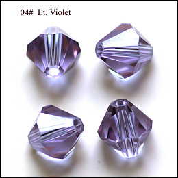 Honeyhandy Imitation Austrian Crystal Beads, Grade AAA, Faceted, Bicone, Medium Purple, 10x9~10mm, Hole: 0.9~1.6mm