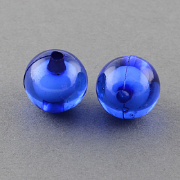 Honeyhandy Transparent Acrylic Beads, Bead in Bead, Round, Medium Blue, 8mm, Hole: 2mm, about 2050pcs/500g