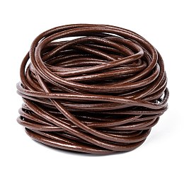 Honeyhandy Leather Jewelry Cord, Cowhide Leather, DIY Necklace Making Material, Saddle Brown, Size: about 3mm thick, about 109.36 yards(100m)/bundle