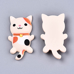 Honeyhandy Resin Cabochons, Cat, Bisque, 37x21x6mm