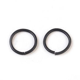 Honeyhandy Iron Open Jump Rings, Black, 18 Gauge, 10x1mm, Inner Diameter: 8mm