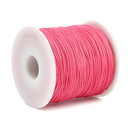 Honeyhandy Braided Nylon Thread, DIY Material for Jewelry Making, Deep Pink, 0.8mm, 100yards/roll