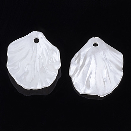 Honeyhandy ABS Plastic Imitation Pearl Pendants, Petal, Creamy White, 20x17x4mm, Hole: 1.8mm