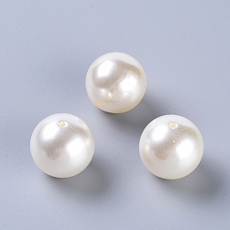 Honeyhandy 30MM Creamy White Color Imitation Pearl Loose Acrylic Beads Round Beads for DIY Fashion Kids Jewelry, 30mm, Hole: 3.5mm