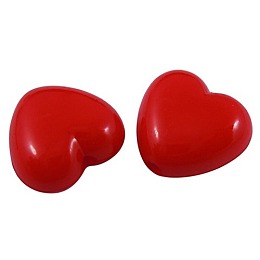 Honeyhandy Red Heart Acrylic Beads, Great for Mother's Day Gifts Making, Size: about 10mm long, 11mm wide, 6mm thick, hole: 2mm