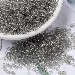 MIYUKI Round Rocailles Beads, Japanese Seed Beads, 8/0, (RR2412) Transparent Taupe, 3mm, Hole: 1mm, about 422~455pcs/10g