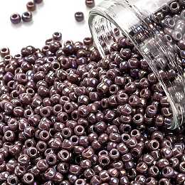 TOHO Round Seed Beads, Japanese Seed Beads, (412) Opaque AB Lavender, 11/0, 2.2mm, Hole: 0.8mm, about 1103pcs/10g