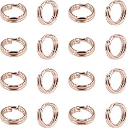 UNICRAFTALE 20pcs Rose Gold Split Rings Keychain Clasp Findings Smooth Surface Hoop Stainless Steel Split Key Rings for Home Car Keys Organization Making, 5x1mm