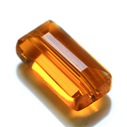 Honeyhandy Imitation Austrian Crystal Beads, Grade AAA, Faceted, Rectangle, Dark Orange, 10x15.5x7mm, Hole: 0.9~1mm