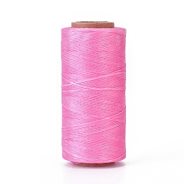 Honeyhandy Waxed Polyester Cord, Micro Macrame Cord, Waxed Sewing Thread, Flat, Pearl Pink, 0.8mm, about 284.33 yards(260m)/roll