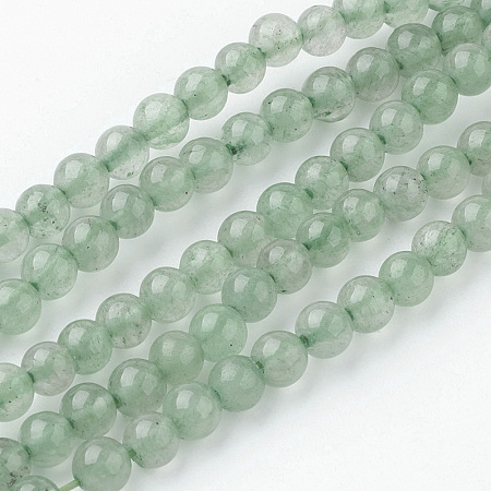 ARRICRAFT Natural Green Aventurine Bead Strands, Round, 4~4.5mm, Hole: 1mm, about 85~90pcs/strand, 14.9 inches(38cm)