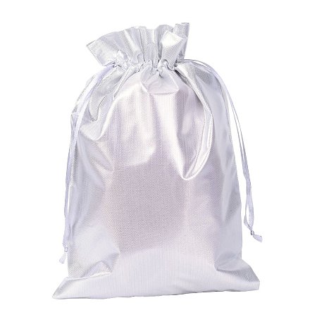 NBEADS 5 Pcs 9.0x6.3 Inch Silver Storage Bags Drawstring Bags Wedding Party Favors Jewelry Pouches Holiday Bags Gift Bags